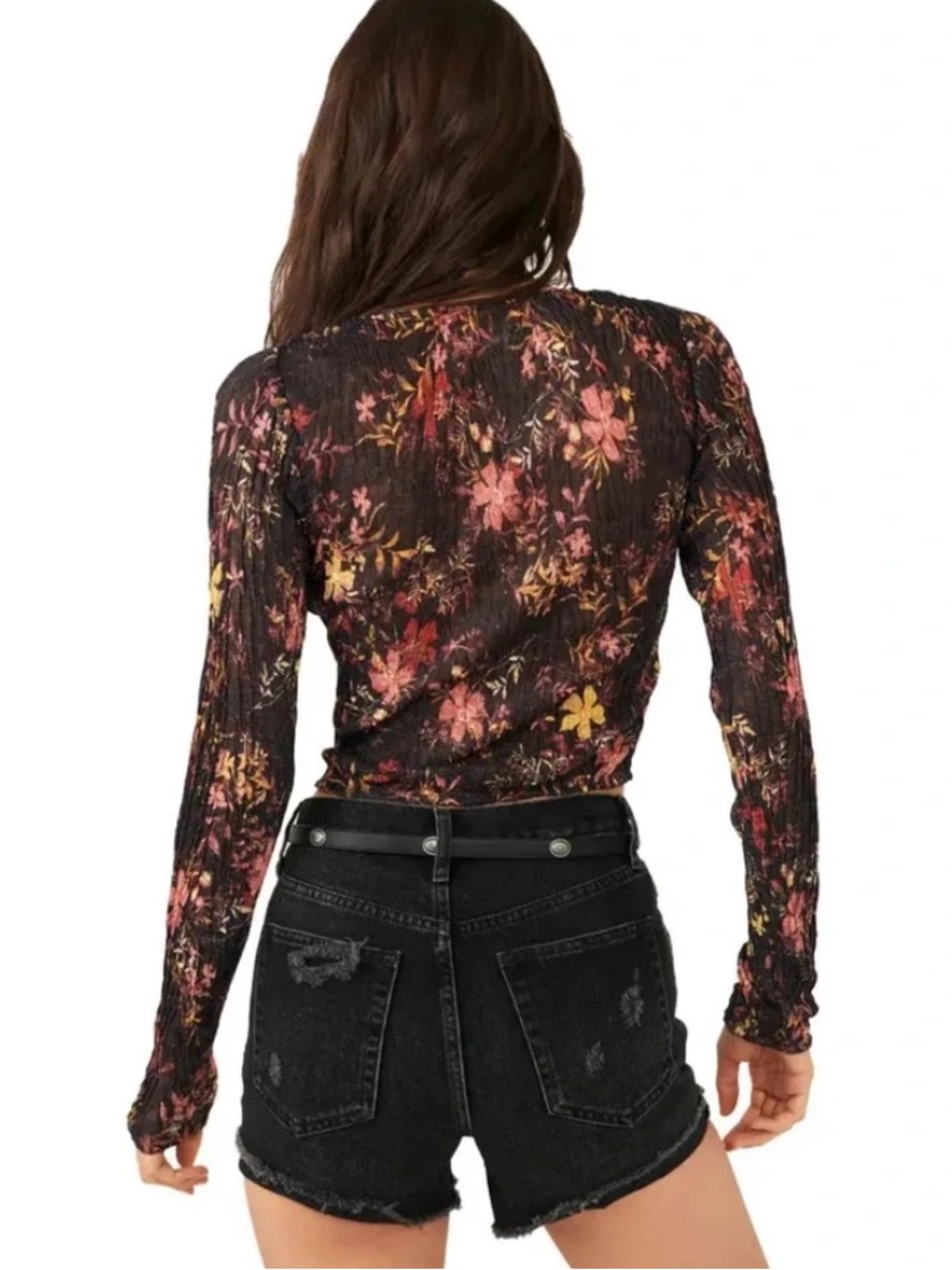 NWT Free People Women's Angelina Cropped Top Dark Combo - Picture 4 of 11